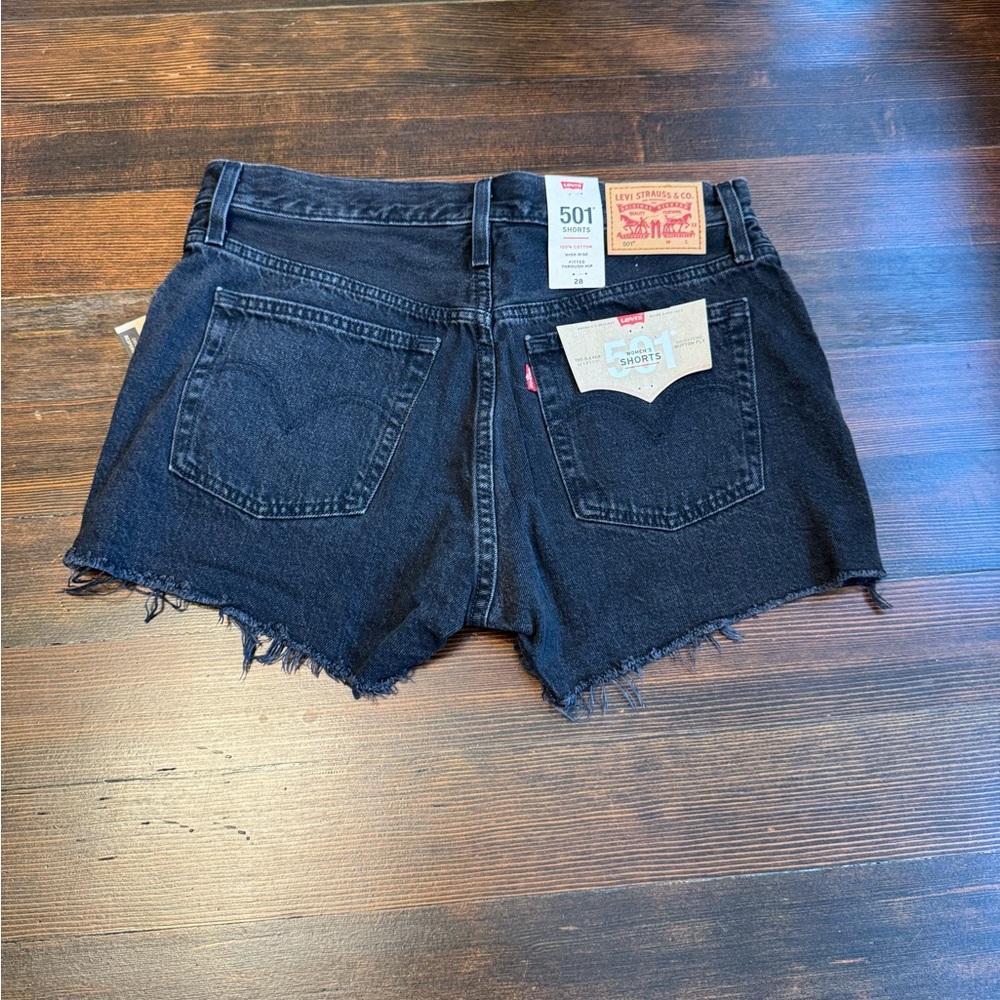 Levi's Women's Dark Black Jean Shorts